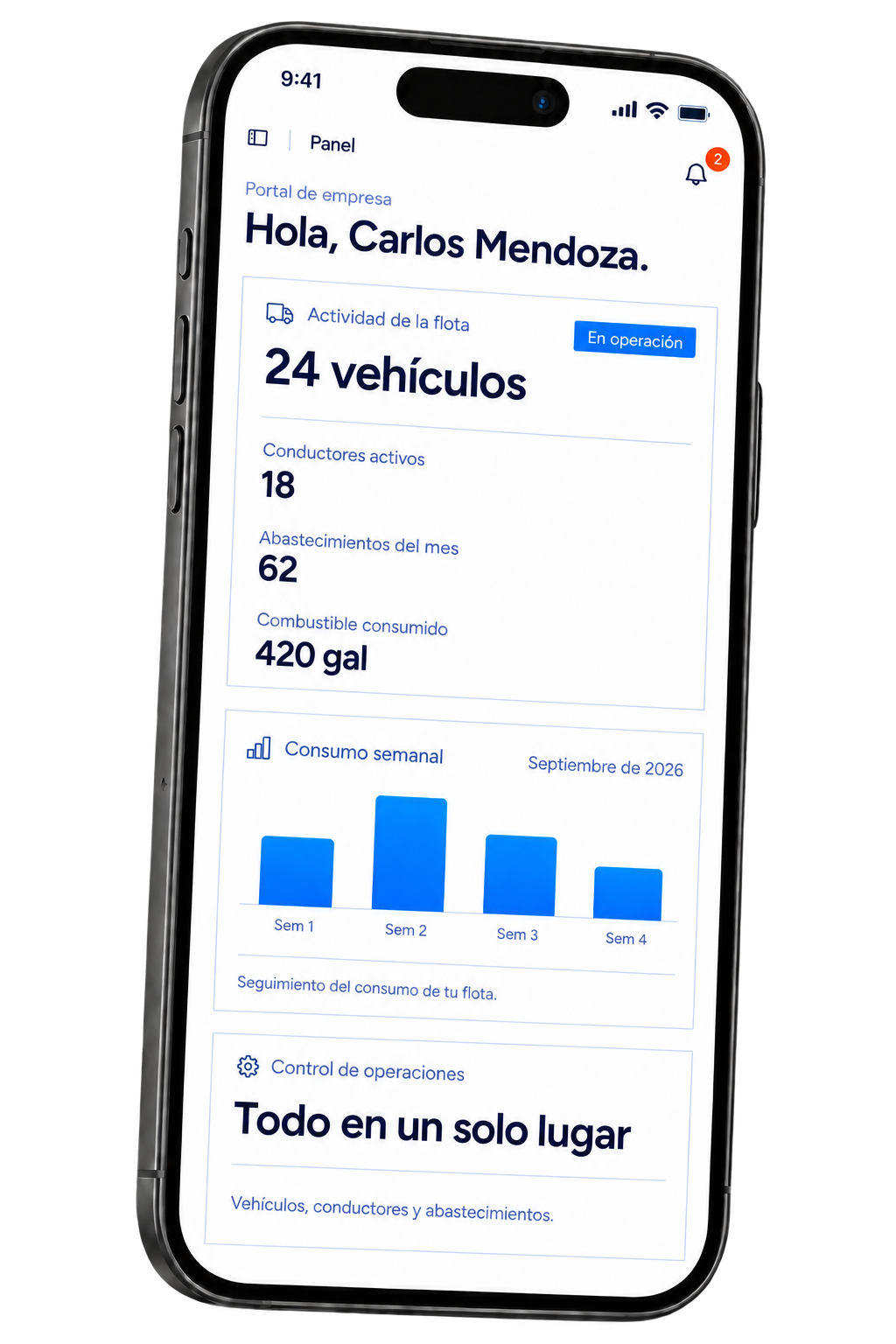 Portal de empresas AyGas en un teléfono móvil